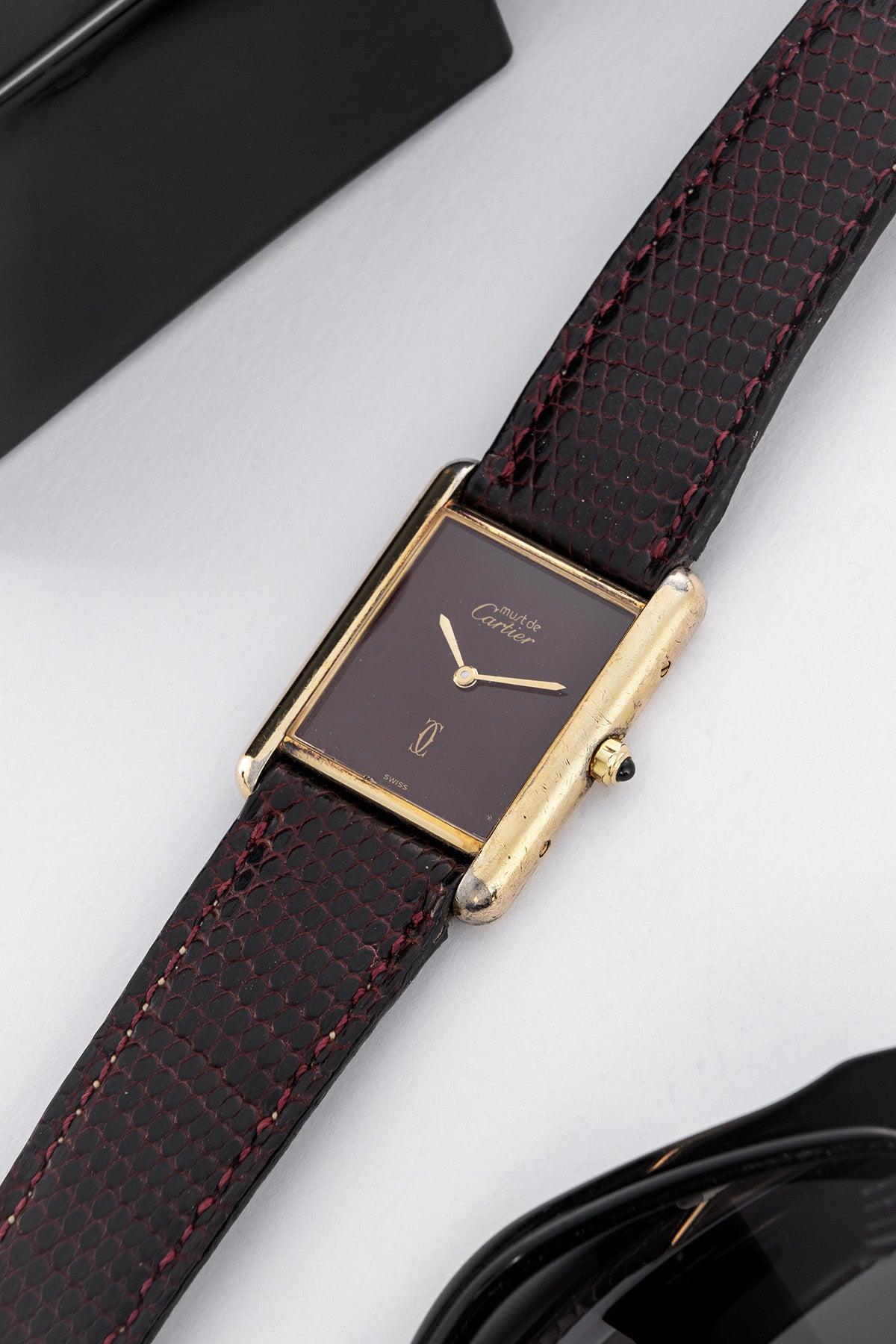 Tank Must De Cartier 681006 "Burgundy Dial"