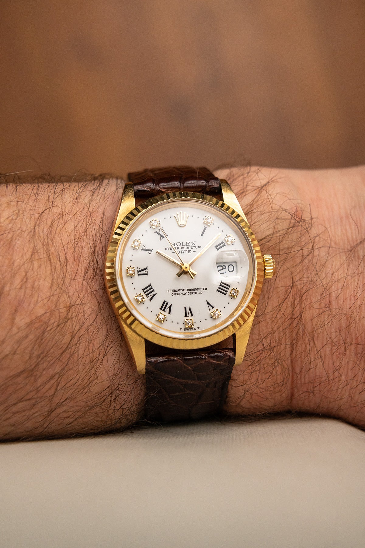 Rolex Oyster Perpetual Date "Factory Diamonds"