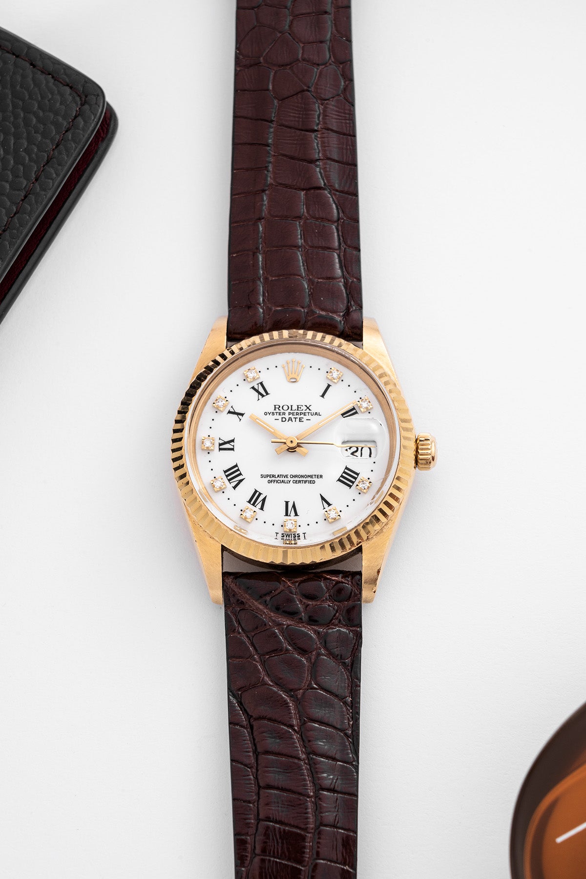 Rolex Oyster Perpetual Date "Factory Diamonds"
