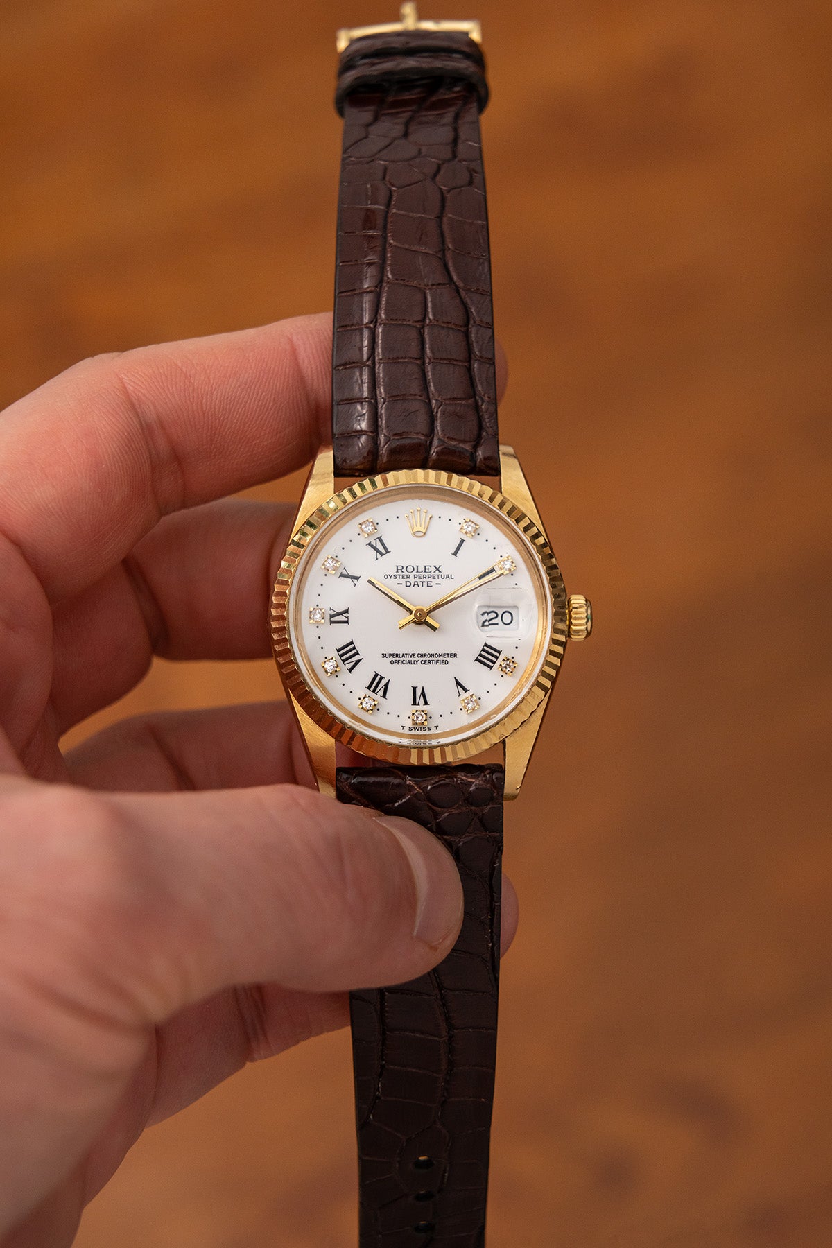 Rolex Oyster Perpetual Date "Factory Diamonds"