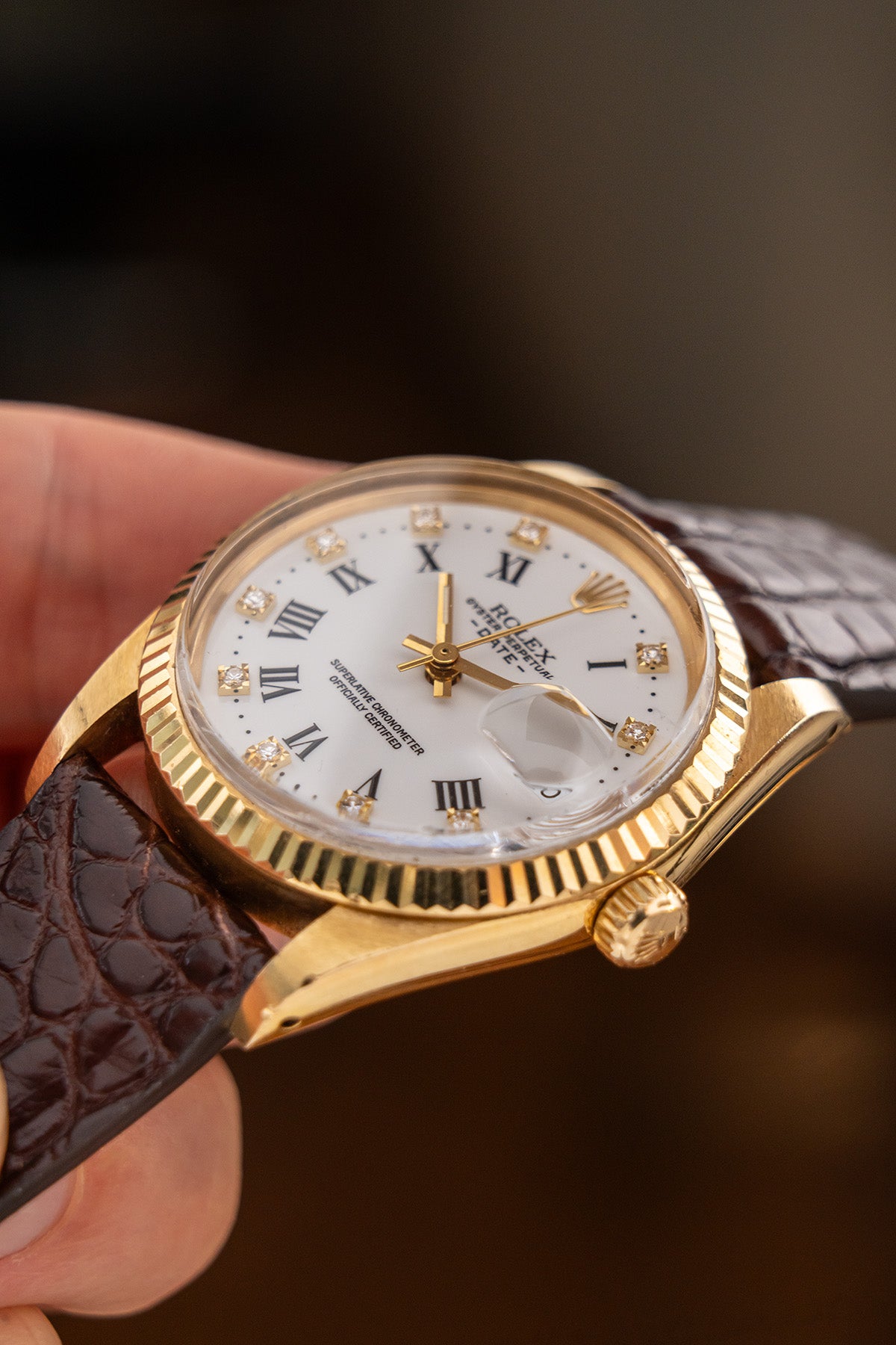 Rolex Oyster Perpetual Date "Factory Diamonds"
