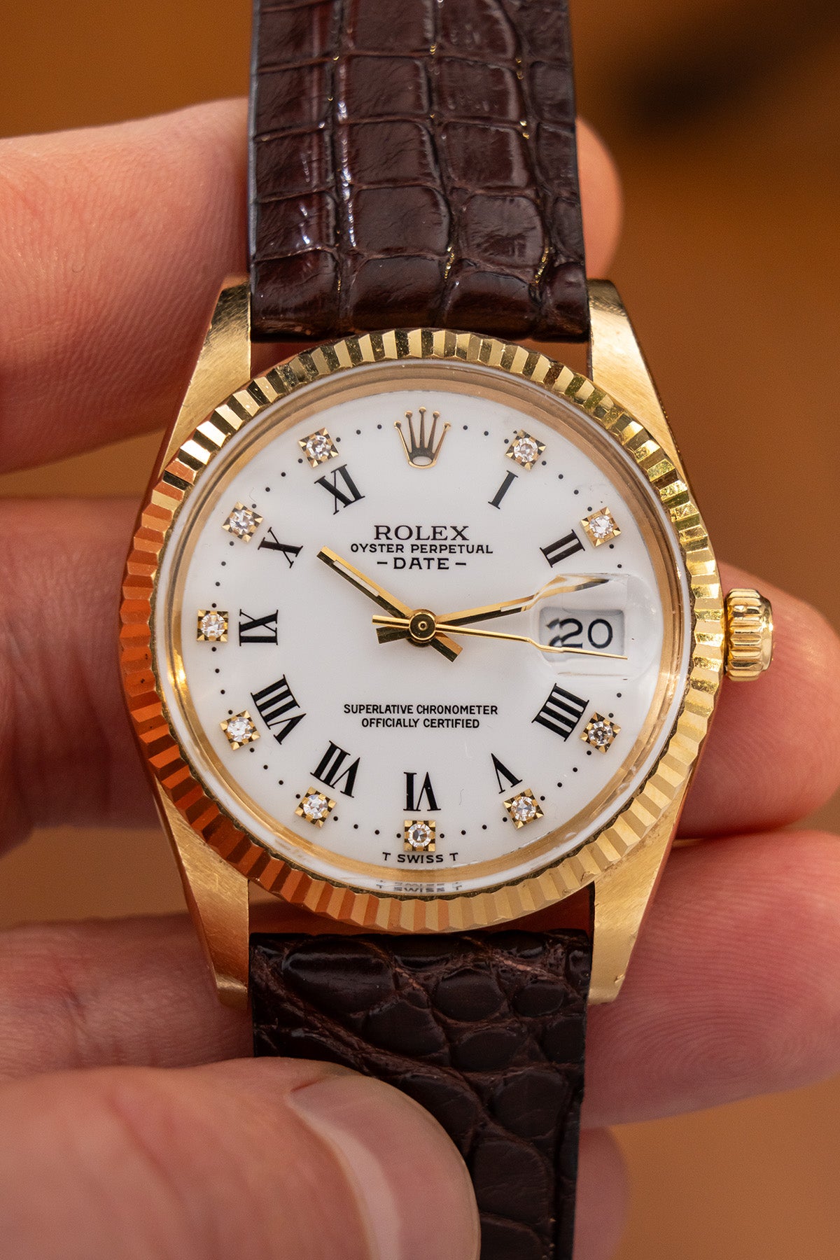 Rolex Oyster Perpetual Date "Factory Diamonds"