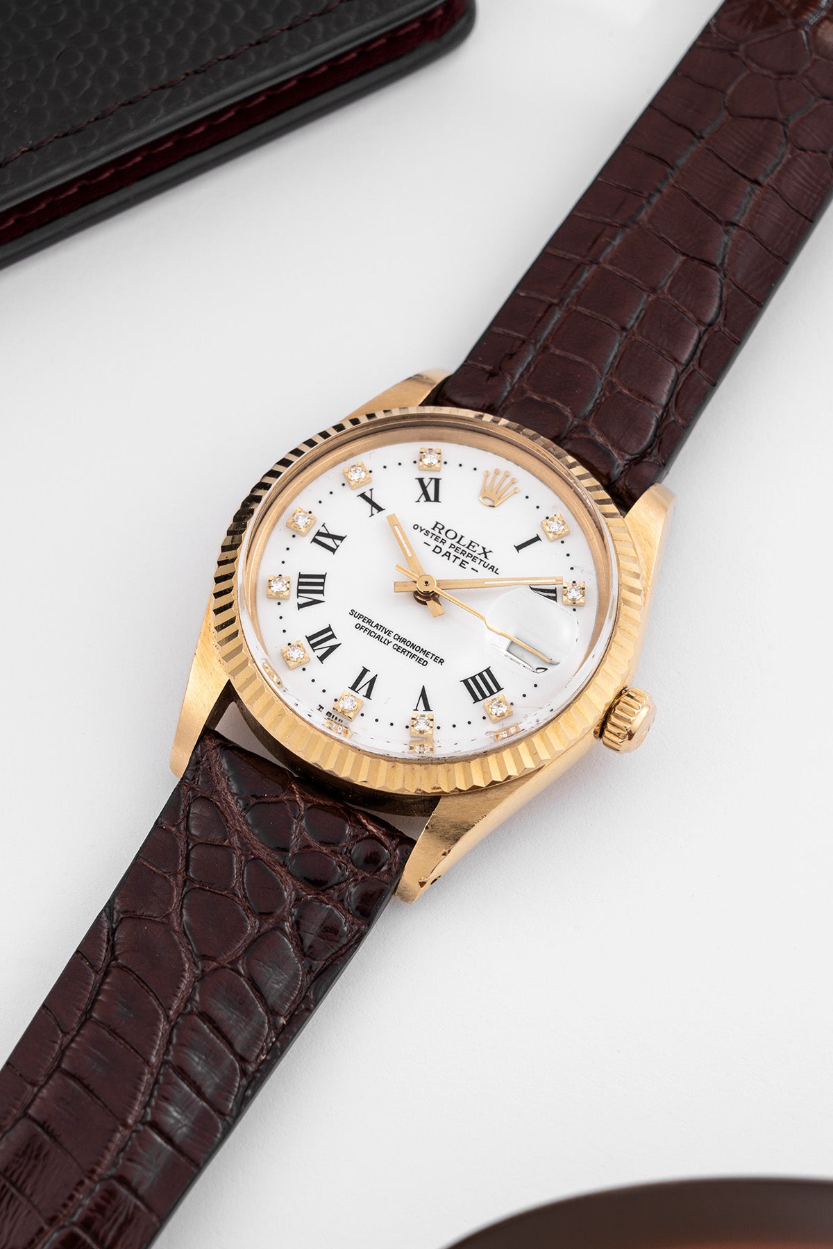 Rolex Oyster Perpetual Date "Factory Diamonds"