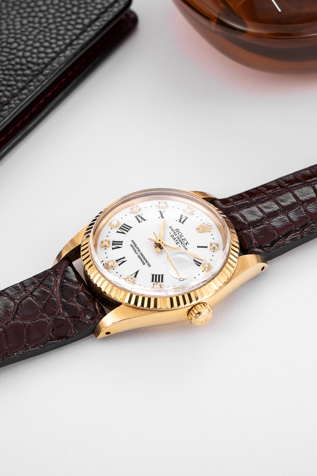 Rolex Oyster Perpetual Date "Factory Diamonds"