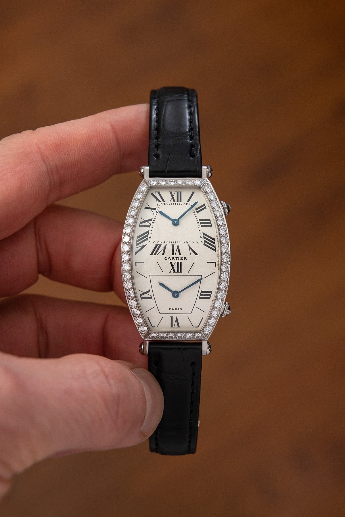 Cartier Tonneau 2459 WG "Dual Time"