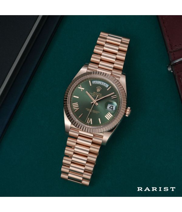 Rolex Day-Date 40 Rose Gold Olive 228235