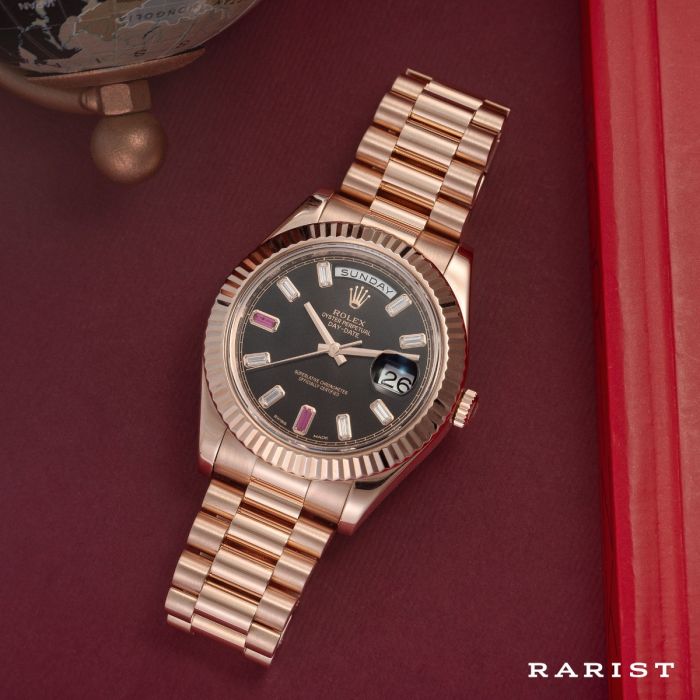 Rolex Day-Date II Ruby Dial 41mm Rose Gold 218235