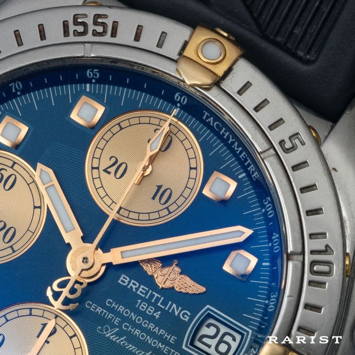 Chrono Cockpit A13357 Steel/Gold Blue Dial