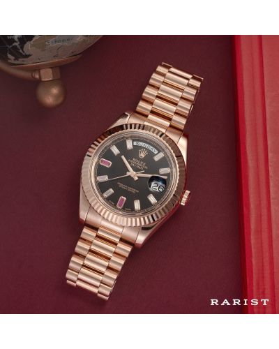 Rolex Day-Date II Ruby Dial 41mm Rose Gold 218235